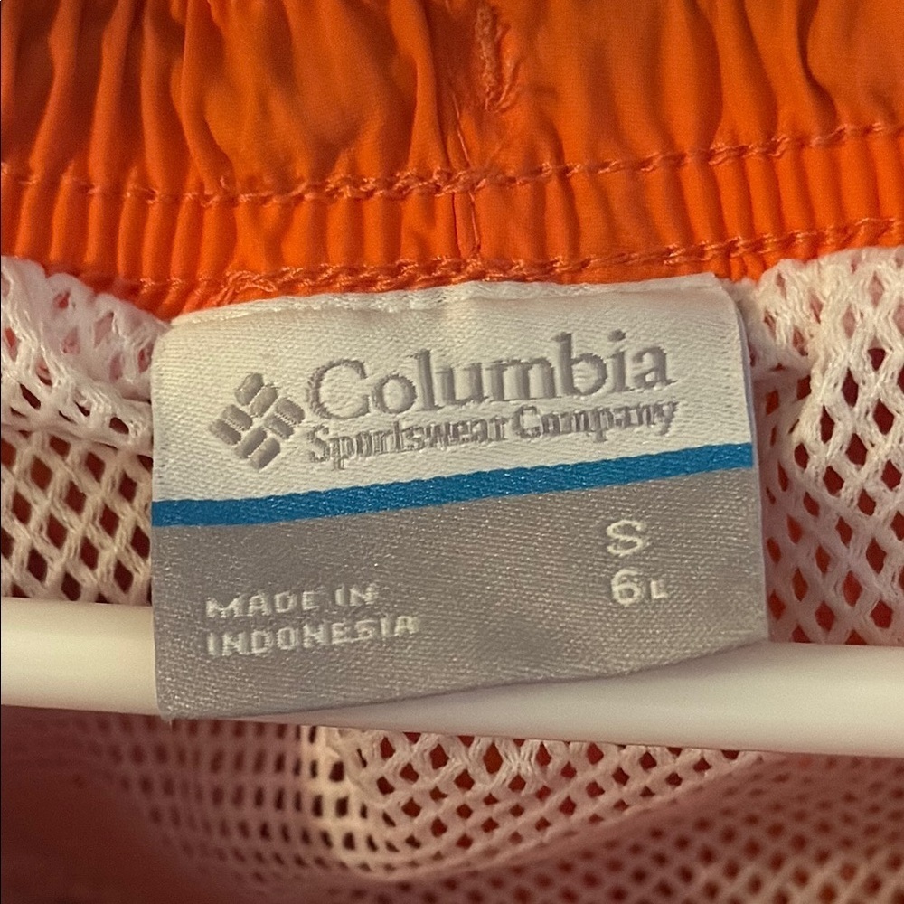 Columbia PFG Orange Athletic Shorts Lightweight Elastic Waist - Picture 2 of 7